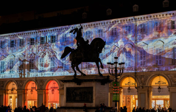 luci natale torino in piazza san carlo