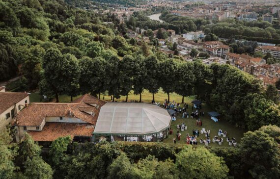 vista dall'alto della location per matrimonio a torino Vigna Chinet